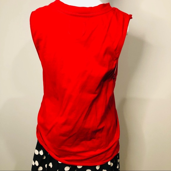 AJE Raw Edge Appliqué Logo Red Tank Top Singlet Sleeveless Tee T-Shirt S… - Picture 6 of 7